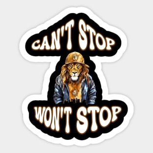 Can't stop, won't stop hip hop tee Sticker